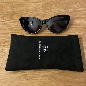 Something Navy Cat Eye Sunglasses in Black